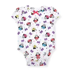 Disney Girl's 5-Pack Minnie Mouse Graphic Baby Bodysuit Creeper Set For Infant