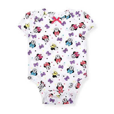 Disney Girl's 5-Pack Minnie Mouse Graphic Baby Bodysuit Creeper Set For Infant 1 Disney Girl's 5-Pack Minnie Mouse Graphic Baby Bodysuit Creeper Set For Infant