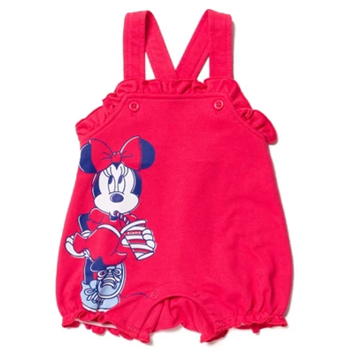 Disney Winnie The Pooh Minnie Mouse Piglet Baby Girls French Terry Short Overalls And T-Shirt Newborn To Infant 4 Disney Winnie The Pooh Minnie Mouse Piglet Baby Girls French Terry Short Overalls And T-Shirt Newborn To Infant - Image 4