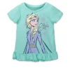 Disney Frozen Moana Princess Rapunzel Snow White Raya And The Last Dragon Girls Peplum T-Shirt And French TerryShorts Outfit Set Little Kid To Big Kid