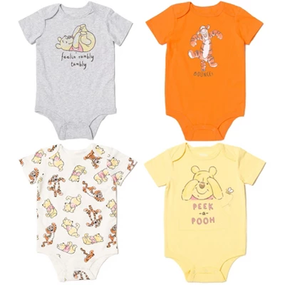 Disney Winnie The Pooh Tigger Winnie The Pooh Baby 4 Pack Snap Bodysuits Newborn To Infant 12 Disney Winnie The Pooh Tigger Winnie The Pooh Baby 4 Pack Snap Bodysuits Newborn To Infant - Image 12
