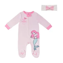 Disney Girl's Character Print Footed Baby Coverall Jumpsuit With Bow Headband Set For Infant -Disney GUEST 787e890a 2f6b 45c2 b505 4a487d11de5e