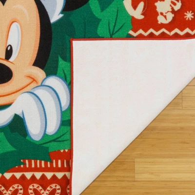 Disney Mickey Mouse Wreath 54"x78" Area Rug Red 3 Disney Mickey Mouse Wreath 54"x78" Area Rug Red - Image 3