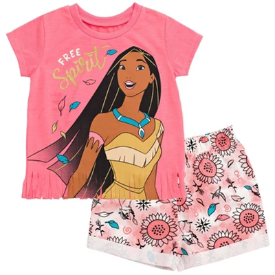 Disney Frozen Moana Princess Rapunzel Snow White Raya And The Last Dragon Girls Peplum T-Shirt And French TerryShorts Outfit Set Little Kid To Big Kid 10 Disney Frozen Moana Princess Rapunzel Snow White Raya And The Last Dragon Girls Peplum T-Shirt And French TerryShorts Outfit Set Little Kid To Big Kid - Image 10
