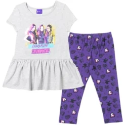 Disney Descendants Mal Evie Uma Peplum T-Shirt Capri Legging Set Grey/Purple 19 Disney Descendants Mal Evie Uma Peplum T-Shirt Capri Legging Set Grey/Purple -Disney GUEST 8393c7d9 0b76 454e b3c8 c13ca6252da2