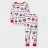 Toddler 4pc Disney Cozy Holiday Minnie And Mickey Fair Isle Pajama Set - White