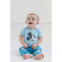 Disney Mickey Mouse Pluto Baby Snap Bodysuits And Pants Newborn To Infant