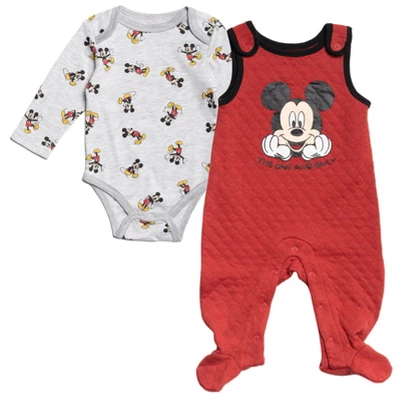 Disney Mickey Mouse Baby Bodysuit And Snap French Terry Overall Newborn To Infant 9 Disney Mickey Mouse Baby Bodysuit And Snap French Terry Overall Newborn To Infant - Image 9