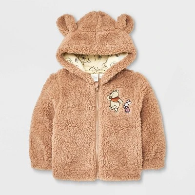 Baby Disney Winnie The Pooh Sherpa Zip-Up Sweatshirt - Tan 4 Baby Disney Winnie The Pooh Sherpa Zip-Up Sweatshirt - Tan - Image 4