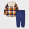 Baby Boys' Disney Mickey Flannel Top And Bottom Set - Blue