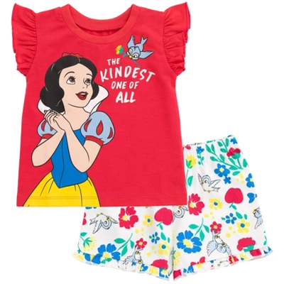 Disney Frozen Moana Princess Rapunzel Snow White Raya And The Last Dragon Girls Peplum T-Shirt And French TerryShorts Outfit Set Little Kid To Big Kid 11 Disney Frozen Moana Princess Rapunzel Snow White Raya And The Last Dragon Girls Peplum T-Shirt And French TerryShorts Outfit Set Little Kid To Big Kid - Image 11