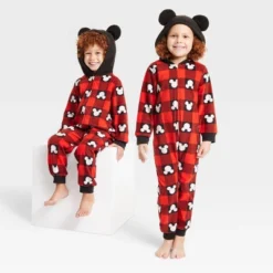Kids' Disney 100 Mickey Mouse Buffalo Plaid Wearable Blanket - Red -Disney GUEST 8d1532bd 5cb8 4868 9b29 70b6dec92607