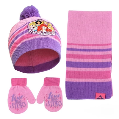 Disney Princess Winter Hat, Scarf, & Mittens/Gloves Set, Kids Ages 2-7 2 Disney Princess Winter Hat, Scarf, & Mittens/Gloves Set, Kids Ages 2-7 - Image 2