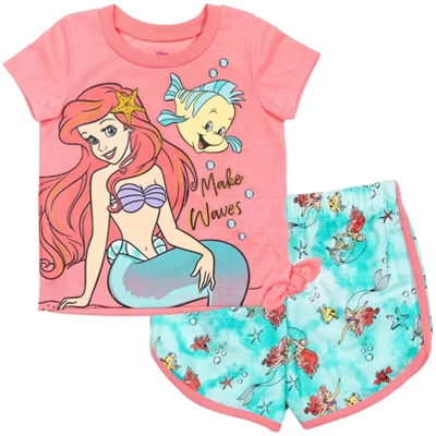 Disney Frozen Moana Princess Rapunzel Snow White Raya And The Last Dragon Girls Peplum T-Shirt And French TerryShorts Outfit Set Little Kid To Big Kid 15 Disney Frozen Moana Princess Rapunzel Snow White Raya And The Last Dragon Girls Peplum T-Shirt And French TerryShorts Outfit Set Little Kid To Big Kid - Image 15