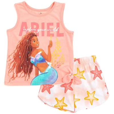 Disney Princess Ariel Girls Tank Top And Active Retro Dolphin Shorts Toddler To Big Kid 8 Disney Princess Ariel Girls Tank Top And Active Retro Dolphin Shorts Toddler To Big Kid - Image 8