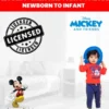 Disney Mickey Mouse Baby Pants Pullover T-Shirt And Bodysuit 4 Piece Layette Set Newborn To Infant