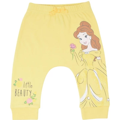 Disney Princess Belle Aurora Cinderella Baby Girls 3 Pack Pants Newborn To Infant 3 Disney Princess Belle Aurora Cinderella Baby Girls 3 Pack Pants Newborn To Infant - Image 3