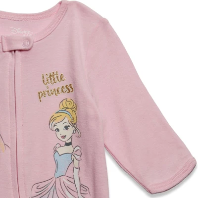 Disney Princess Ariel Cinderella Aurora Baby Girls 2 Pack Zip Up Sleep N' Play Coveralls Newborn To Infant 6 Disney Princess Ariel Cinderella Aurora Baby Girls 2 Pack Zip Up Sleep N' Play Coveralls Newborn To Infant - Image 6