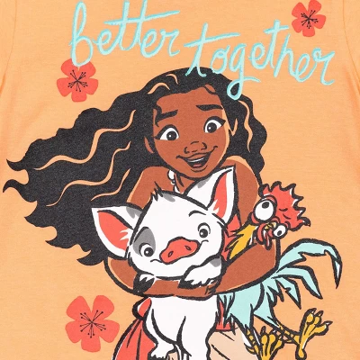 Disney Princess Moana Baby Girls 3 Pack Graphic T-Shirt Pink/White/Blue 2 Disney Princess Moana Baby Girls 3 Pack Graphic T-Shirt Pink/White/Blue - Image 2