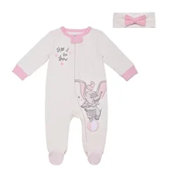 Disney Girl's Character Print Footed Baby Coverall Jumpsuit With Bow Headband Set For Infant -Disney GUEST 9c2f27c6 7b79 4fb5 b1af c4424a62c813