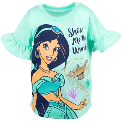 Disney Princess Moana Frozen Little Mermaid Rapunzel Jasmine Belle Girls T-Shirt And Leggings Outfit Set Toddler To Big Kid 3 Disney Princess Moana Frozen Little Mermaid Rapunzel Jasmine Belle Girls T-Shirt And Leggings Outfit Set Toddler To Big Kid - Image 3