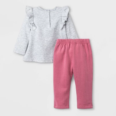 Baby Girls' 2pc Disney Princess Fleece Pullover And Jogger Set - Burgundy 1 Baby Girls' 2pc Disney Princess Fleece Pullover And Jogger Set - Burgundy