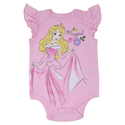 Disney Princess Ariel Belle Cinderella Rapunzel Tiana Snow White Aurora Baby Girls 5 Pack Bodysuits Newborn To Infant 6 Disney Princess Ariel Belle Cinderella Rapunzel Tiana Snow White Aurora Baby Girls 5 Pack Bodysuits Newborn To Infant - Image 6