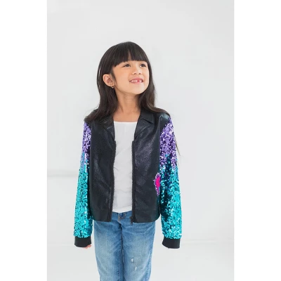 Disney Descendants Mal Sequin Zip Up Jacket Little Kid To Big Kid 2 Disney Descendants Mal Sequin Zip Up Jacket Little Kid To Big Kid - Image 2