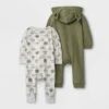 Disney Baby Boys' 2pc Star Wars Baby Yoda Fleece Top And Bottom Set - Olive Green