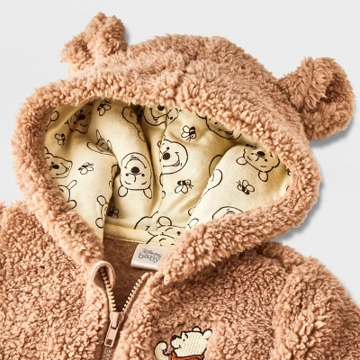 Baby Disney Winnie The Pooh Sherpa Zip-Up Sweatshirt - Tan 2 Baby Disney Winnie The Pooh Sherpa Zip-Up Sweatshirt - Tan - Image 2