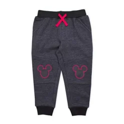 Disney Boy's Mickey Mouse Graphic Print Jogger Pants With Drawstring Waistband, 2 Piece Set For Toddler