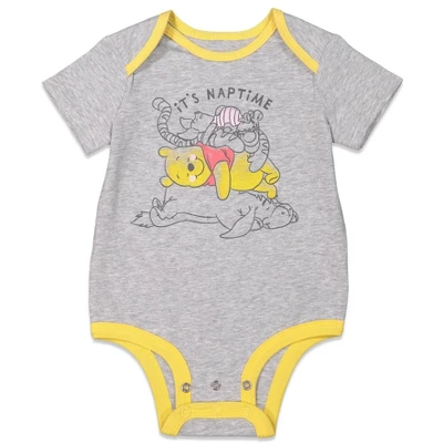 Disney Winnie The Pooh Baby Boys 3 Pack Cuddly Short Sleeve Bodysuits 3 Disney Winnie The Pooh Baby Boys 3 Pack Cuddly Short Sleeve Bodysuits - Image 3
