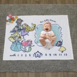 Disney Princess Super Soft Milestone Baby Blanket -Disney GUEST adbd19ad 1c77 4b1c 90f6 680f782740bd