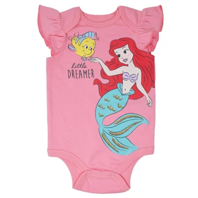 Disney Princess Ariel Belle Cinderella Rapunzel Tiana Snow White Aurora Baby Girls 5 Pack Bodysuits Newborn To Infant 2 Disney Princess Ariel Belle Cinderella Rapunzel Tiana Snow White Aurora Baby Girls 5 Pack Bodysuits Newborn To Infant - Image 2