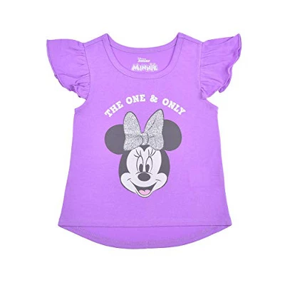 Disney Girls' 3-Pack The One And Only Minnie Mouse Ruffle Sleeve Tee, Sleeveless Peplum Shirt And Casual Shorts Set With Unicorn Print For Kids 3 Disney Girls' 3-Pack The One And Only Minnie Mouse Ruffle Sleeve Tee, Sleeveless Peplum Shirt And Casual Shorts Set With Unicorn Print For Kids - Image 3