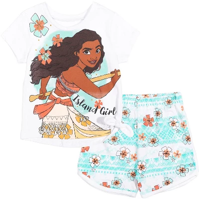 Disney Frozen Moana Princess Rapunzel Snow White Raya And The Last Dragon Girls Peplum T-Shirt And French TerryShorts Outfit Set Little Kid To Big Kid 14 Disney Frozen Moana Princess Rapunzel Snow White Raya And The Last Dragon Girls Peplum T-Shirt And French TerryShorts Outfit Set Little Kid To Big Kid - Image 14