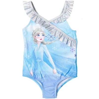 Disney Princess Anna Elsa Frozen Girls 2 Pack One Piece Bathing Suits Little Kid To Big Kid 2 Disney Princess Anna Elsa Frozen Girls 2 Pack One Piece Bathing Suits Little Kid To Big Kid - Image 2