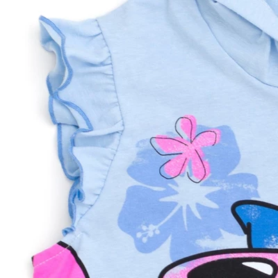 Disney Minnie Mouse Lilo & Stitch Girls French Terry Tank Top Shirt Dolphin And Active Shorts Little Kid To Big Kid 4 Disney Minnie Mouse Lilo & Stitch Girls French Terry Tank Top Shirt Dolphin And Active Shorts Little Kid To Big Kid - Image 4
