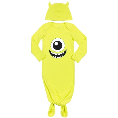 Disney Monsters Inc. Mike Baby Boys Knotted Long Sleeve Swaddle Sleeper Gown & Hat Set 7 Disney Monsters Inc. Mike Baby Boys Knotted Long Sleeve Swaddle Sleeper Gown & Hat Set - Image 7
