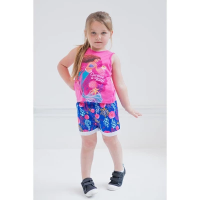 Disney Princess Ariel Girls Tank Top And Active Retro Dolphin Shorts Toddler To Big Kid 1 Disney Princess Ariel Girls Tank Top And Active Retro Dolphin Shorts Toddler To Big Kid