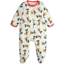 Disney Mickey Mouse Baby 2 Pack Zip Up Sleep N' Play Coveralls Newborn To Infant