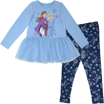 Disney Frozen Elsa Anna Frozen Girls T-Shirt And Leggings Outfit Set Infant To Little Kid 10 Disney Frozen Elsa Anna Frozen Girls T-Shirt And Leggings Outfit Set Infant To Little Kid - Image 10