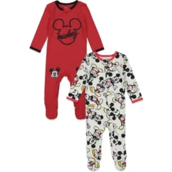 Disney Mickey Mouse Baby 2 Pack Zip Up Sleep N' Play Coveralls Newborn To Infant -Disney GUEST b6347632 88af 44dd 93e2 7aae33c338bf