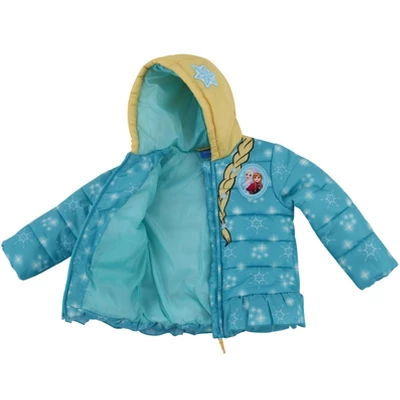 Disney Frozen Elsa Princess Anna Girls Winter Coat Puffer Jacket Little Kid 2 Disney Frozen Elsa Princess Anna Girls Winter Coat Puffer Jacket Little Kid - Image 2