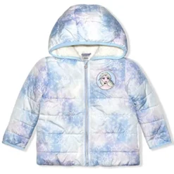Disney Girl's Frozen Hooded Puffer Jacket, Zip Up Hoodie With Soft Interior For Toddler -Disney GUEST b84f6660 605b 4483 8cf8 689217a6fa94