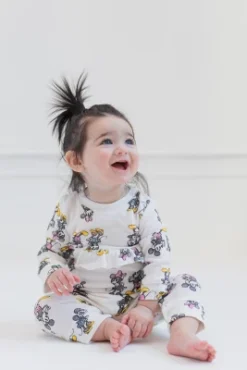 Disney Mickey Mouse Minnie Mouse Baby Girls Snap Sleep N' Play Coverall Newborn To Infant