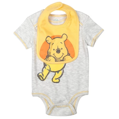 Disney Winnie The Pooh Baby Bodysuit Pants Bib And Hat 4 Piece Outfit Set Newborn To Infant 6 Disney Winnie The Pooh Baby Bodysuit Pants Bib And Hat 4 Piece Outfit Set Newborn To Infant - Image 6