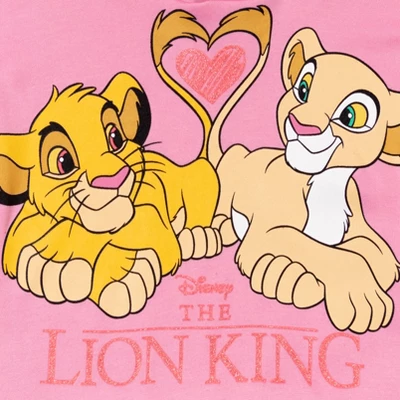 Disney Lion King Nala Simba Fleece Hoodie Pink 2 Disney Lion King Nala Simba Fleece Hoodie Pink - Image 2