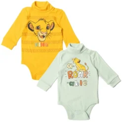 Disney Lion King,Mickey Mouse Simba Baby 2 Pack Turtleneck Bodysuits Newborn To Infant -Disney GUEST be1f285d 393d 4d98 9dcb 142cd0c4e449