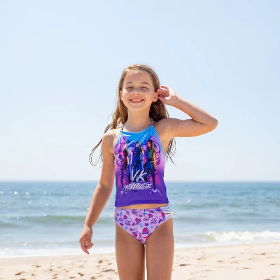 Disney Descendants Mal Evie Uma Girls Tankini Top And Bikini Bottom Swim Set Little Kid To Big Kid 2 Disney Descendants Mal Evie Uma Girls Tankini Top And Bikini Bottom Swim Set Little Kid To Big Kid - Image 2